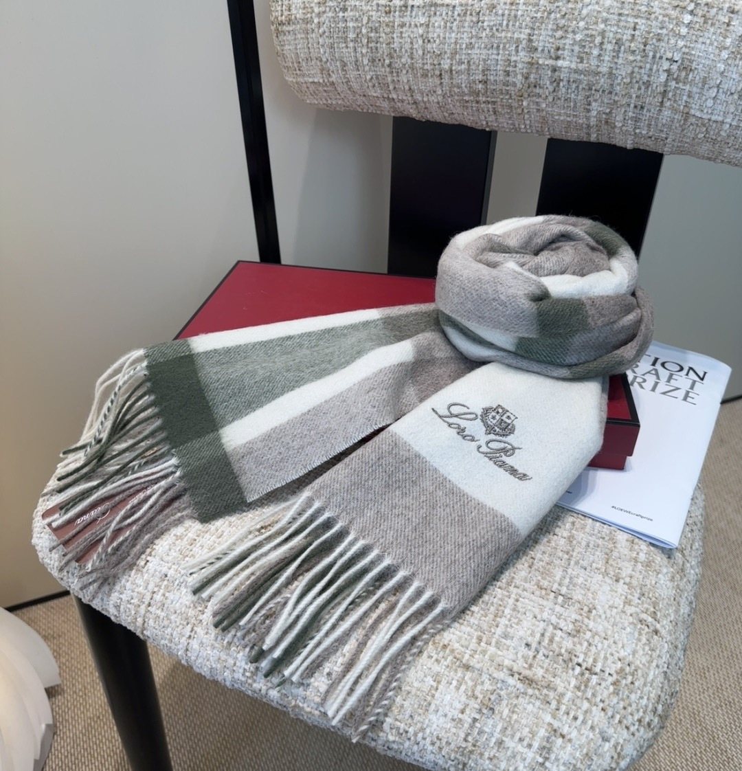 Loro Piana Fringed Plaid Scarf