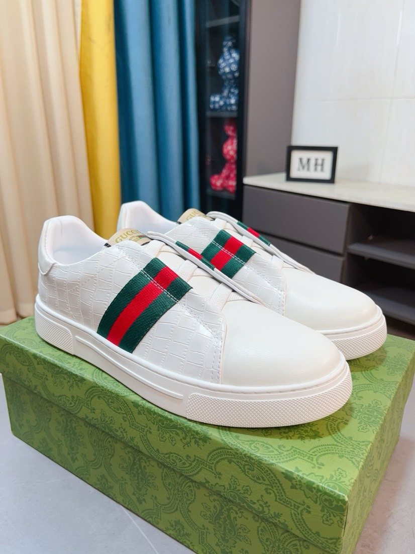 Gucci Men's Stripe Low-Top Sneakers - Leather Lining