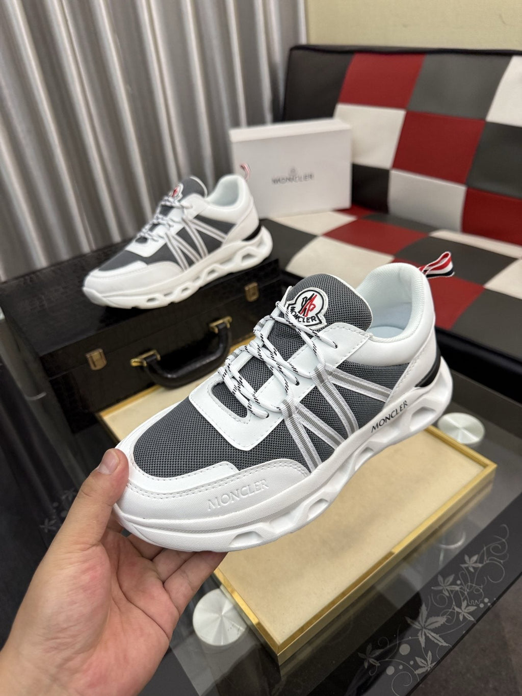 Moncler Paneled Low-Top Sneakers