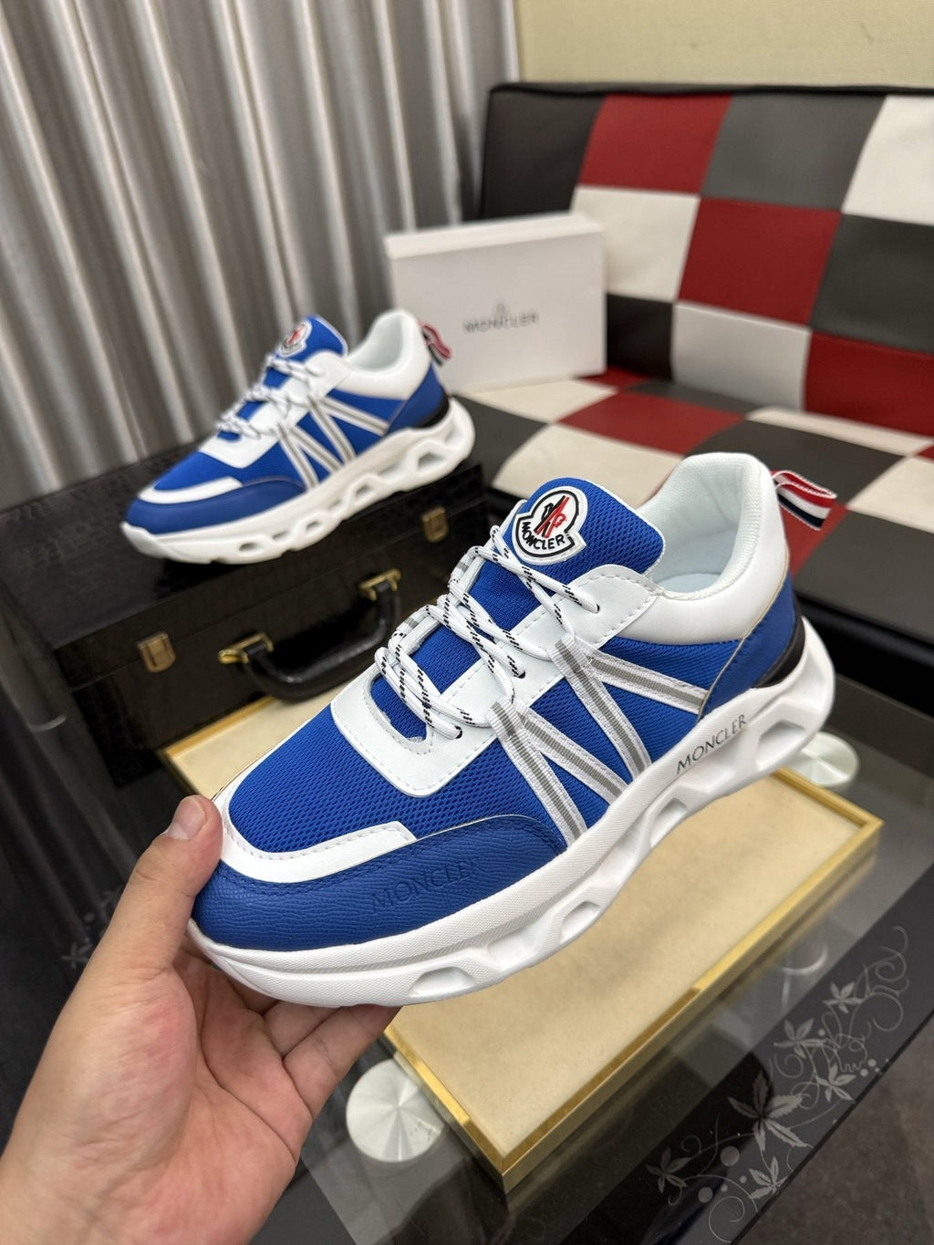 Moncler Paneled Low-Top Sneakers