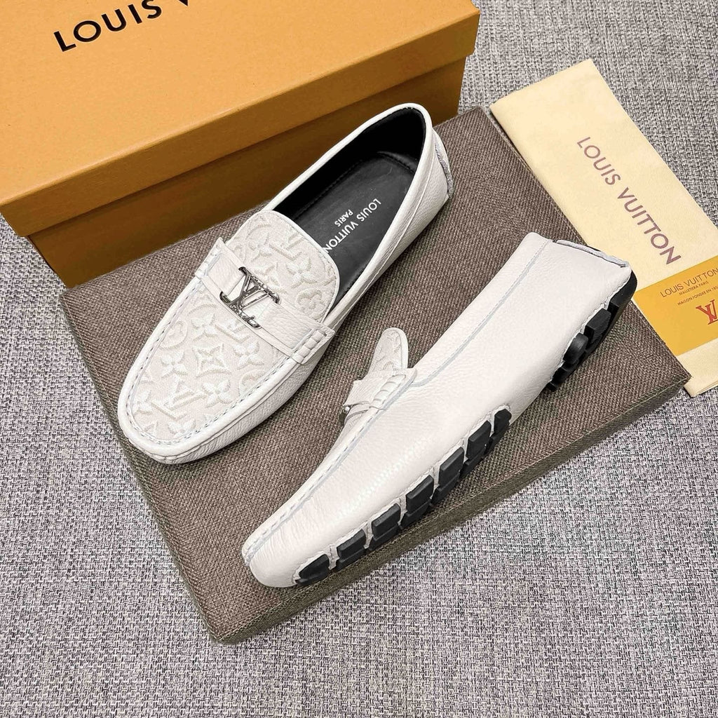 Louis Vuitton Patterned Metal-Accent Slip-On Loafers