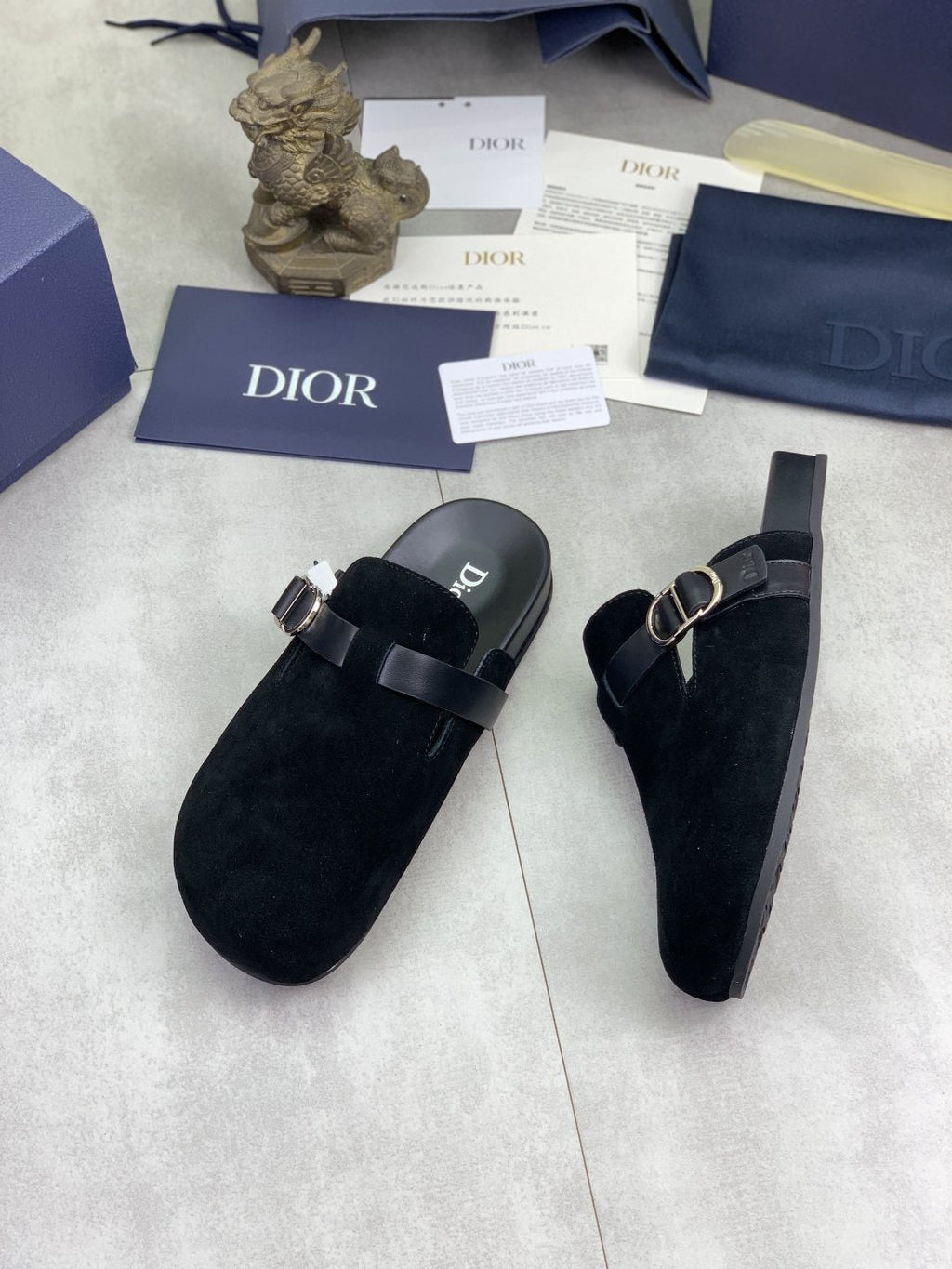Dior Men's Buckle Strap Mule Sandals