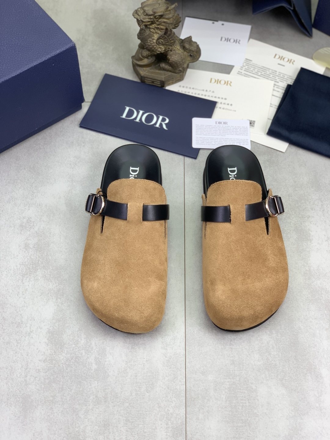 Dior Men's Buckle Strap Mule Sandals