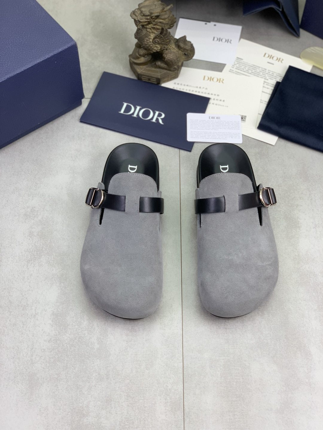 Dior Men's Buckle Strap Mule Sandals