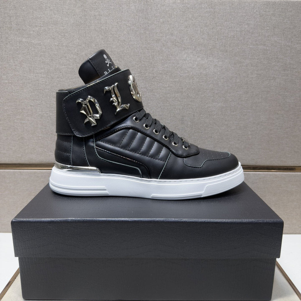 Philipp Plein Buckle-Strap High-Top Sneakers