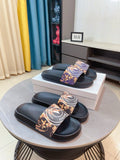 Versace Men's Baroque Print Slide Sandals - Wide Printed Strap