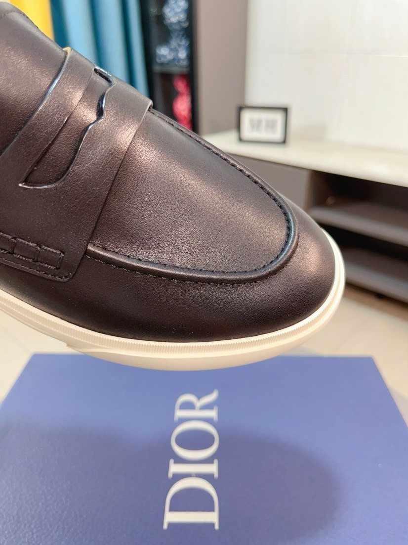 Dior Contrast-Sole Strap Loafers
