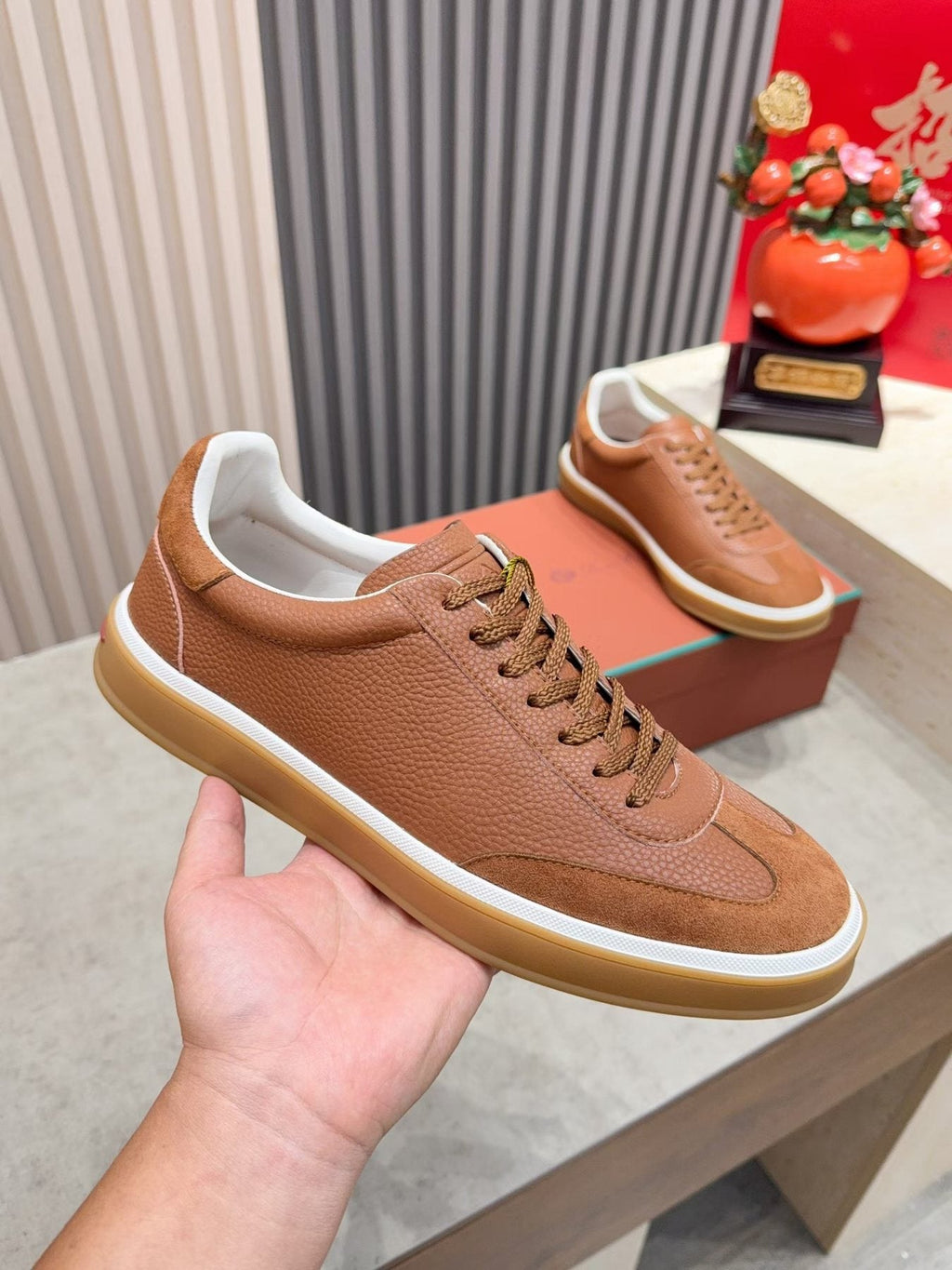 Paneled Low-Top Lace-Up Sneakers