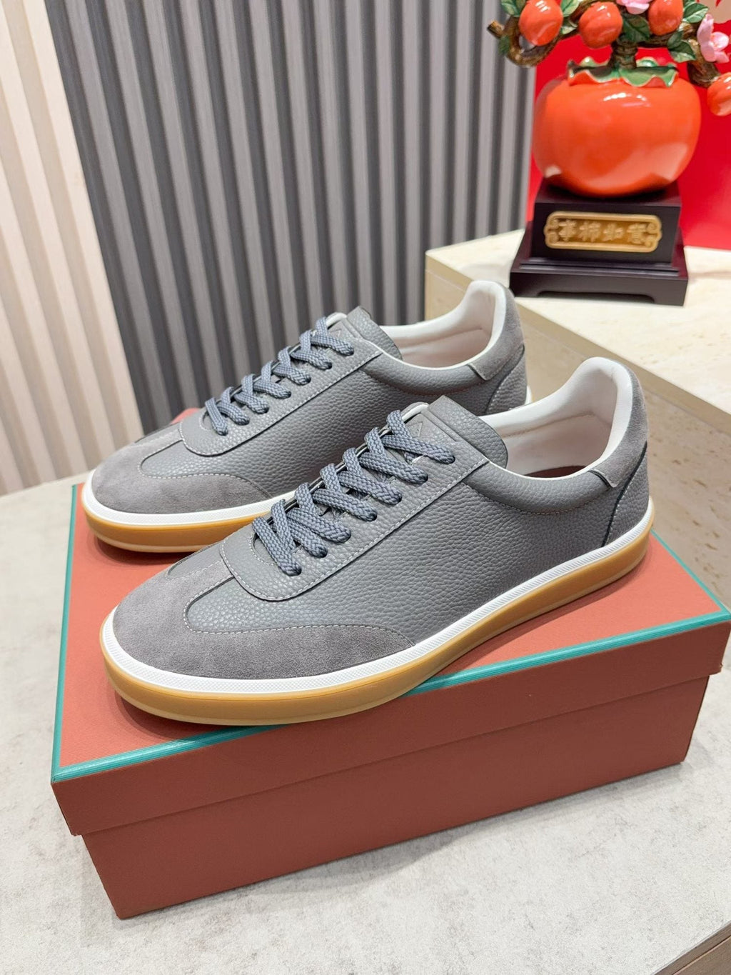 Paneled Low-Top Lace-Up Sneakers