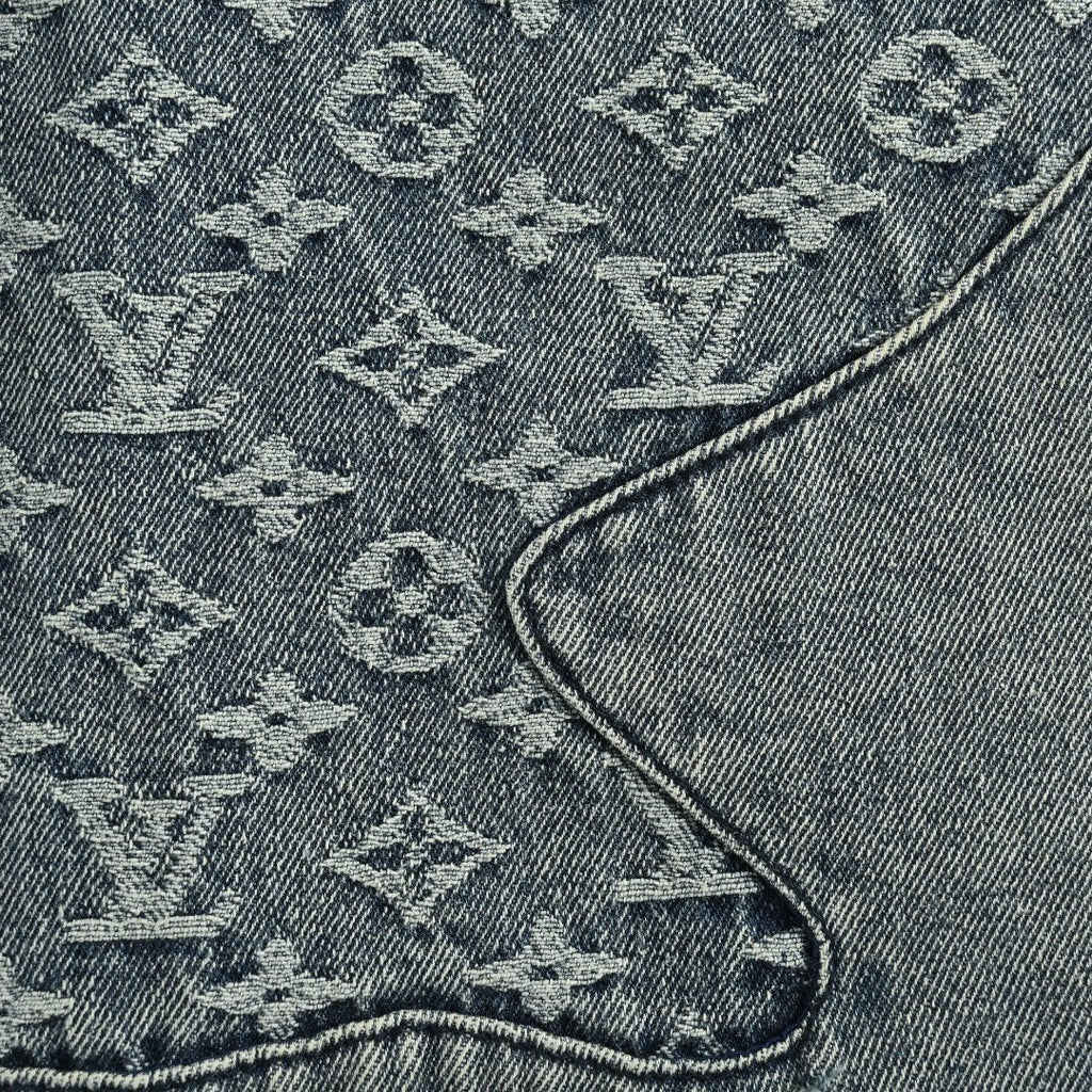 Louis Vuitton Heart Leather Patch Monogram Wide-Leg Jeans