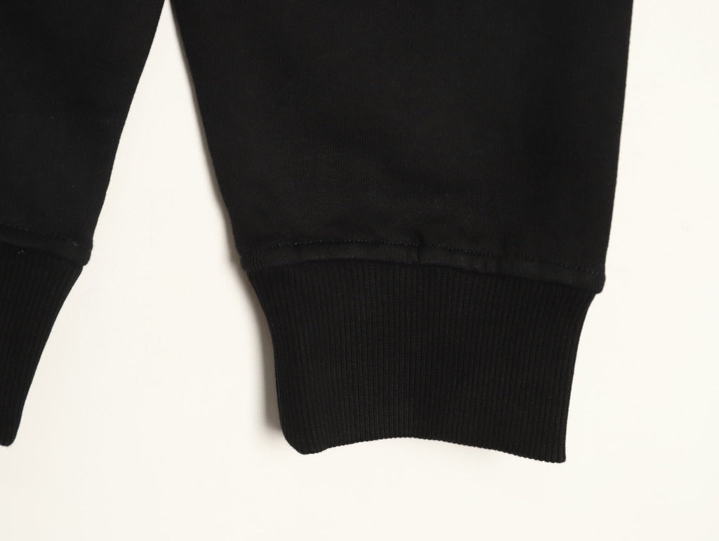 Burberry 26FW Black Signature Embroidered Check-Panel Crewneck Sweatshirt