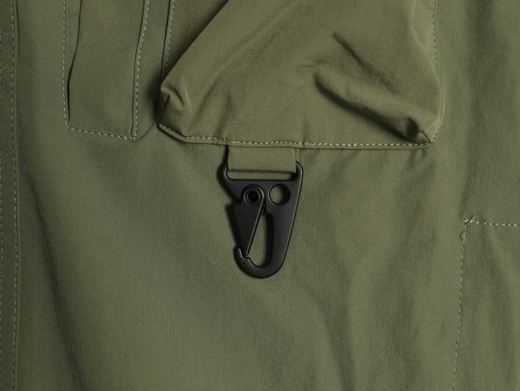 Moncler Utility Shirt-Collar Jacket - Olive Green