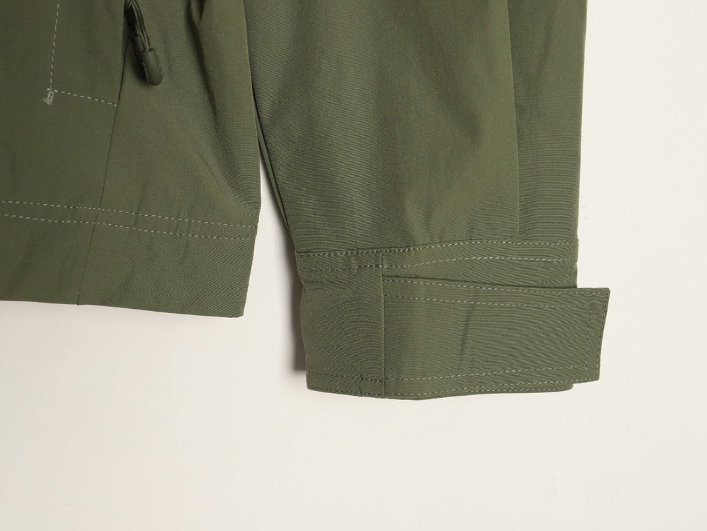 Moncler Utility Shirt-Collar Jacket - Olive Green