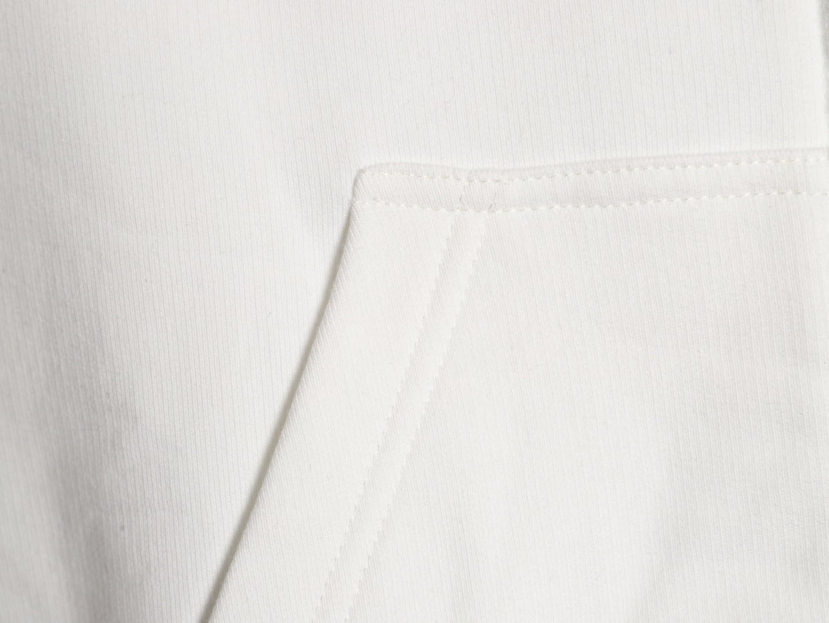 Balenciaga Chest-Emblem Zip Hoodie - Off-White